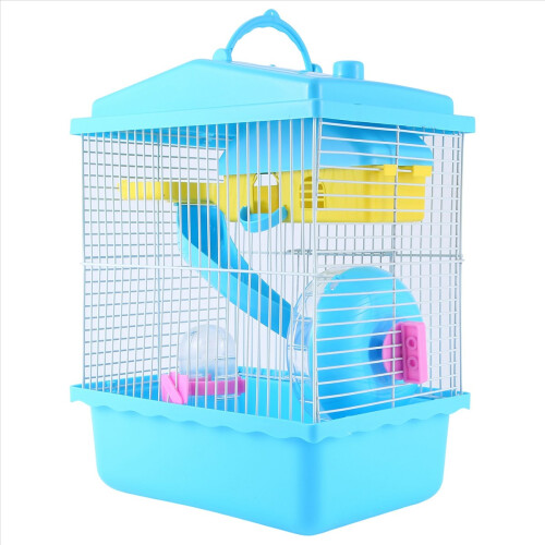 Pet Cage Hamster Cottage with Skylight Double Layer House Blue 2