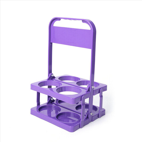 4 Holes Foldable Plastic Beverage Carrier, with Handle Deep 2