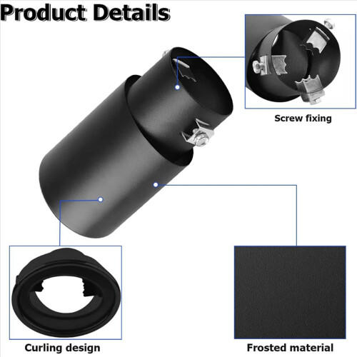 Car Exhaust Pipe Modification Tail Throat Tail Pipe(Black) 1