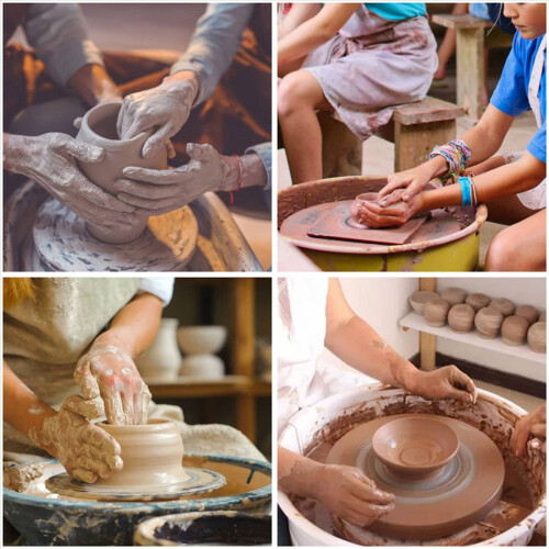 2Pc Pottery Wheel Absorbent Mat Cloth PVA Towel Clay Sculpture Tools 1