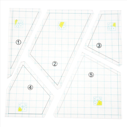 5 Pieces Quilting Template Set Sewing Machine Ruler Hand Patchwork