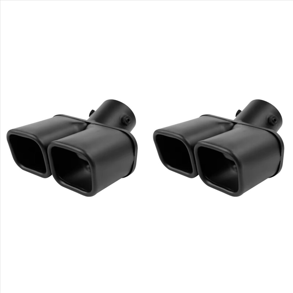 Inlet 63Mm Dual Outlet Car Exhaust Tip Stainless Steel Exhaust Black 4852609141907