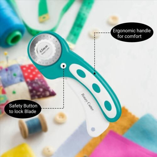 45mm Rotary Cutter for Fabric with 8Pcs Rotary Blades 2