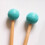 2Pcs Soft Rubber Head Sticks Wood Handle Bell Mallets Green 3