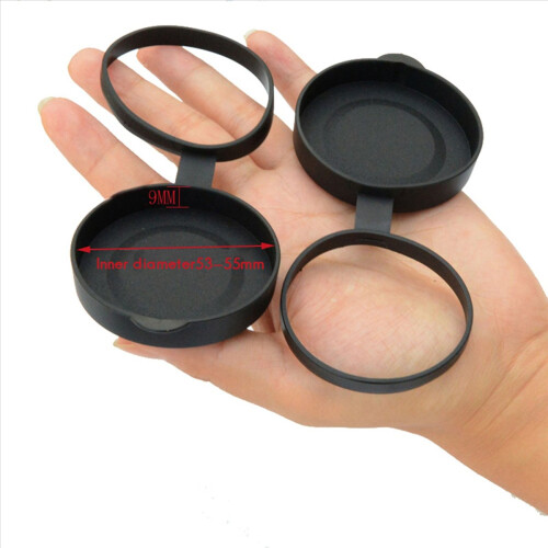 2 Pieces Binoculars Protective Rubber Objective Lens Cap 52-55MM 1