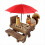 Squirrel Feeder Picnic Table with Umbrella,Wooden Squirrel Feeders B 4