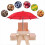 Squirrel Feeder Picnic Table with Umbrella,Wooden Squirrel Feeders B 7