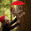 Squirrel Feeder Picnic Table with Umbrella,Wooden Squirrel Feeders B 3