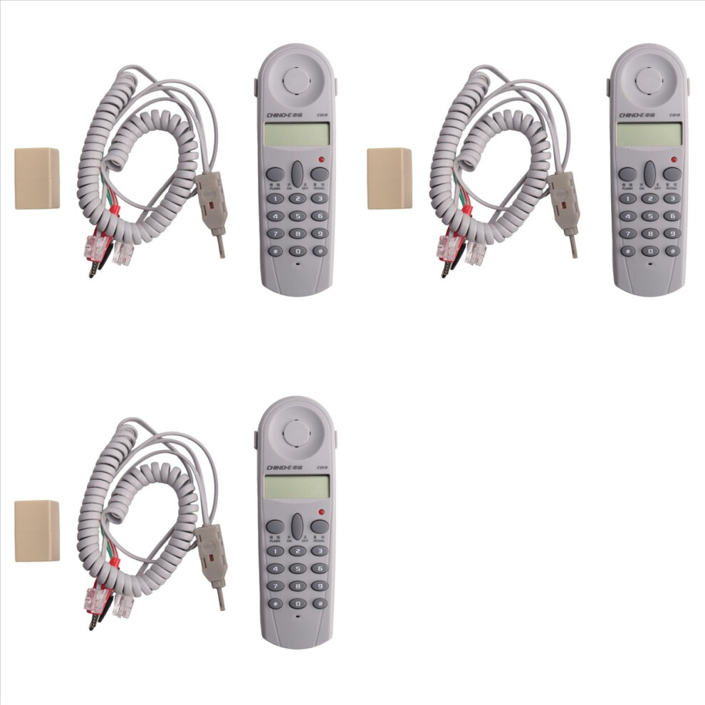 Telephone Phone Butt Test Tester Lineman Tool Cable Set Grey/White 4852814299585