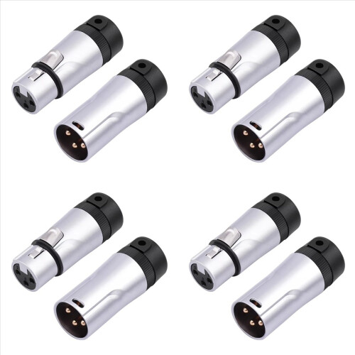 Male/Female Compact XLR Microphone Solder Adapter