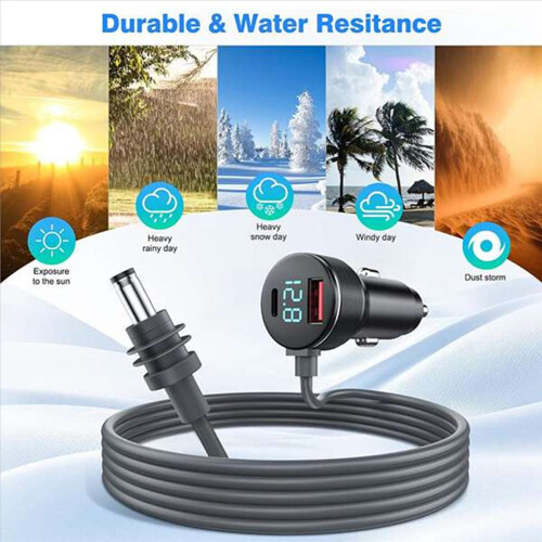 For Mini Power Cable 12V-24V Lighter Adapter 2m 1