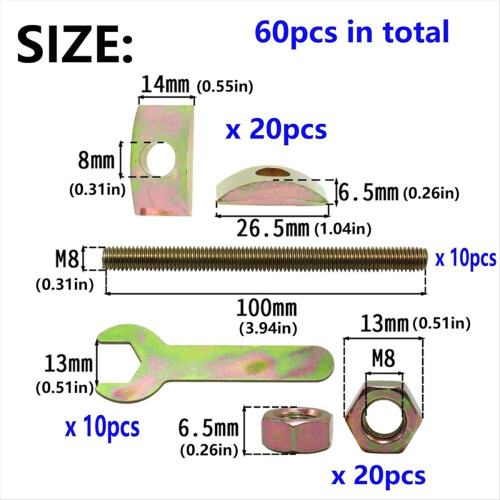 10 Sets Countertop Connector Bolts,Table Top Fasteners,A 1