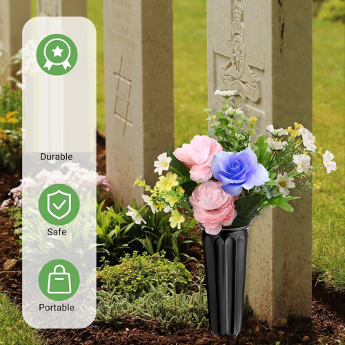 20 Pack Cemetery Vases with Spikes,Grave Decorations for Cemetery 2