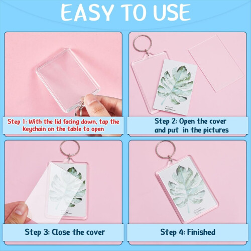 Clear Rectangle Photo Keychain Blanks - Picture Frame Keychain 2
