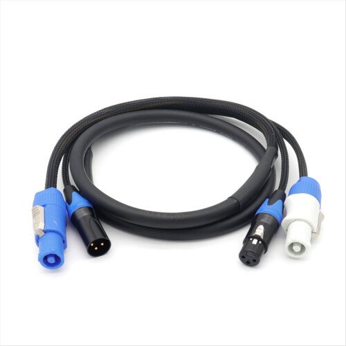 High Quality Powercon 3-Pin XLR Combo Cable 1m DMX512 Power Con Cable 1