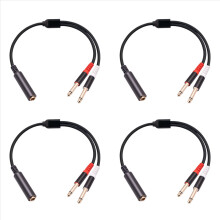 1Pcs 6.35mm 1/4 Inch Stereo TRS Female to 2 Dual 6.35mm Adapter Cable