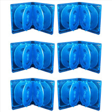 CD Storage Box 10-Piece Pack CD Case Plastic Double-Sided CD,Blue