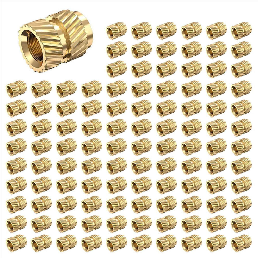 120Pcs M3x5.7-Od4.6 Thread Knurled Brass Embedment Nut For 3D Printer 4852814237730