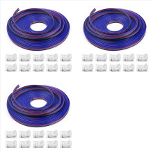 16.4Ft RGB LED Wire 22 AWG 4Pin RGB Wire with LED Strip Connector
