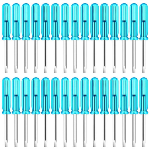 100 PCS Mini Slotted Screwdriver, 2.0mm Flat Head 45mm Length 1