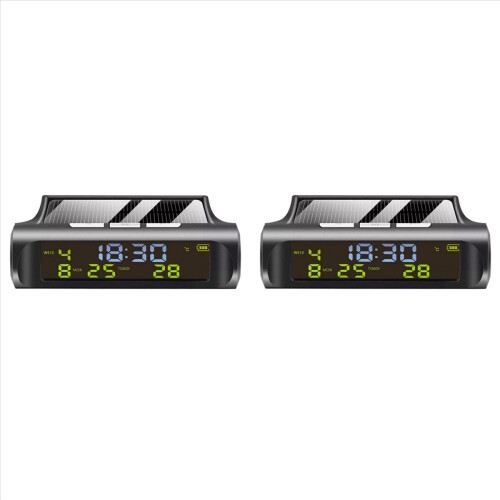 Solar Car Clock Automatic Solar Clock with Week Month