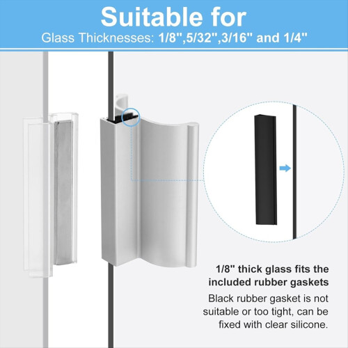 Shower Door Magnet 3Inch Chrome Frameless Shower Door Handle 2