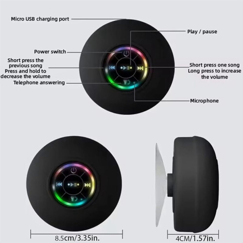Shower Speaker Mini Bluetooth Shower Speaker Waterproof Speaker 2