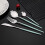 16Pcs Blue Silver Dinnerware Stainless Steel Cutlery Set 4