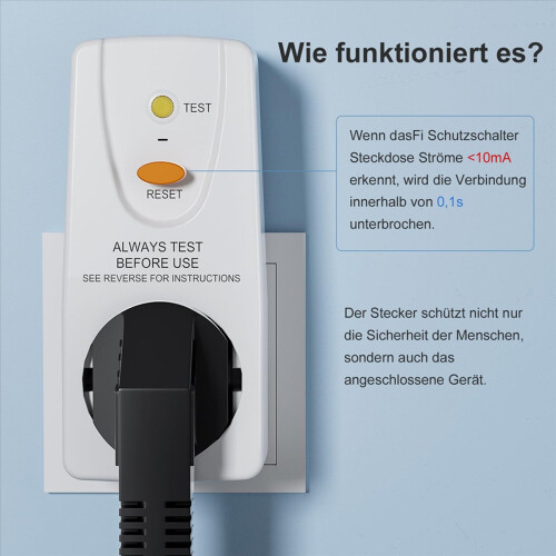 2pack 16A Gfci Leakage Protection Plug Rcd Socket Home EU Plug 1