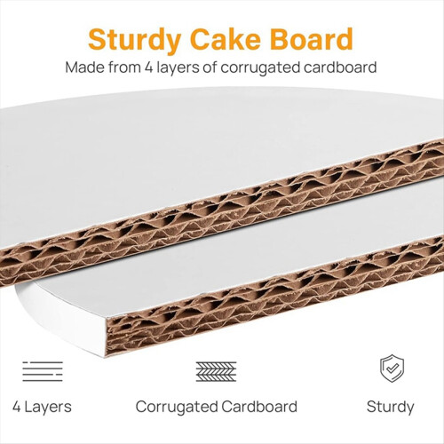 6pcs Cake Boards Drums Round, 1/2inch Thick Decorating 12inch 2