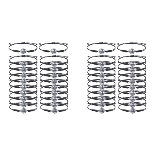 20 Pcs Volleyball Beads Adjustable Wristbands