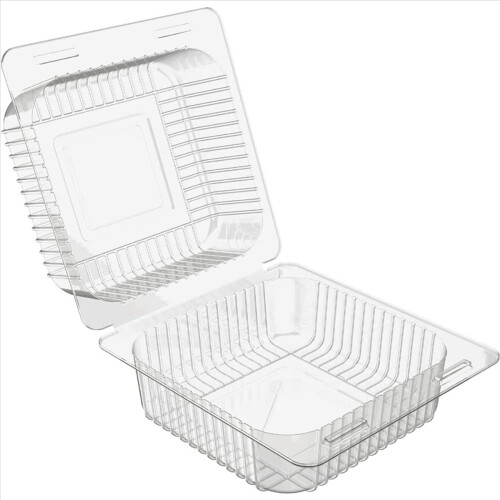 100 Count Hinged Clamshell Takeout Tray for Dessert, Cakes, Salads 2