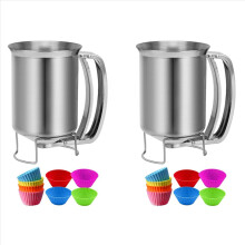2 in 1 Stainless Steel 800Ml Batter Dispenser with Handle Baking Tool