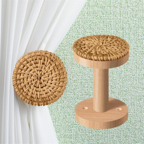 Boho Curtain Holdbacks Rattan Tiebacks 1