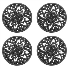 Round Cast Iron Trivet 6.7Inch Iron Heat-Insulation Trivet Non-Slip