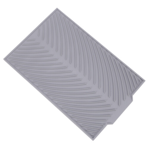 Silicone Dish Drying Mat Flume Folding Draining Mat,Rectangle Gray 2