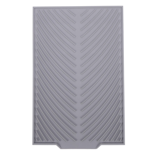 Silicone Dish Drying Mat Flume Folding Draining Mat,Rectangle Gray 1