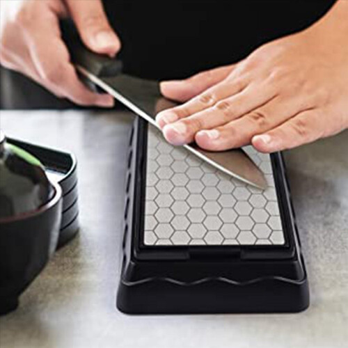 Double-Sided Diamond Sharpening Stone, with Base(400/1000 Grit) 2