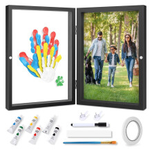 Family Handprint Kit,DIY Craft Keepsake,Hand Print Photo Frame, Black