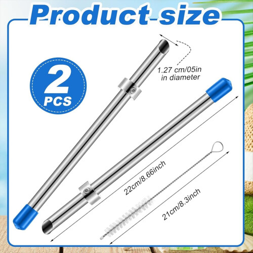2 PCS 8.7 Inch Straw Puncher for Plastic Lids Straw Hole Puncher 2