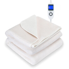 (White, Single - 90x190cm) MONHOUSE Fleece Electric Heated Under Blanket - Detachable & Machine Washable - Single | Double | King | Super King