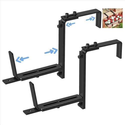 2PCS Adjustable Planter Box Bracket (6 to 12.5 Inches) 2