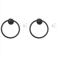 Towel Ring for Bathroom, Hand Towel Holder Round Towel Hanger(Black)