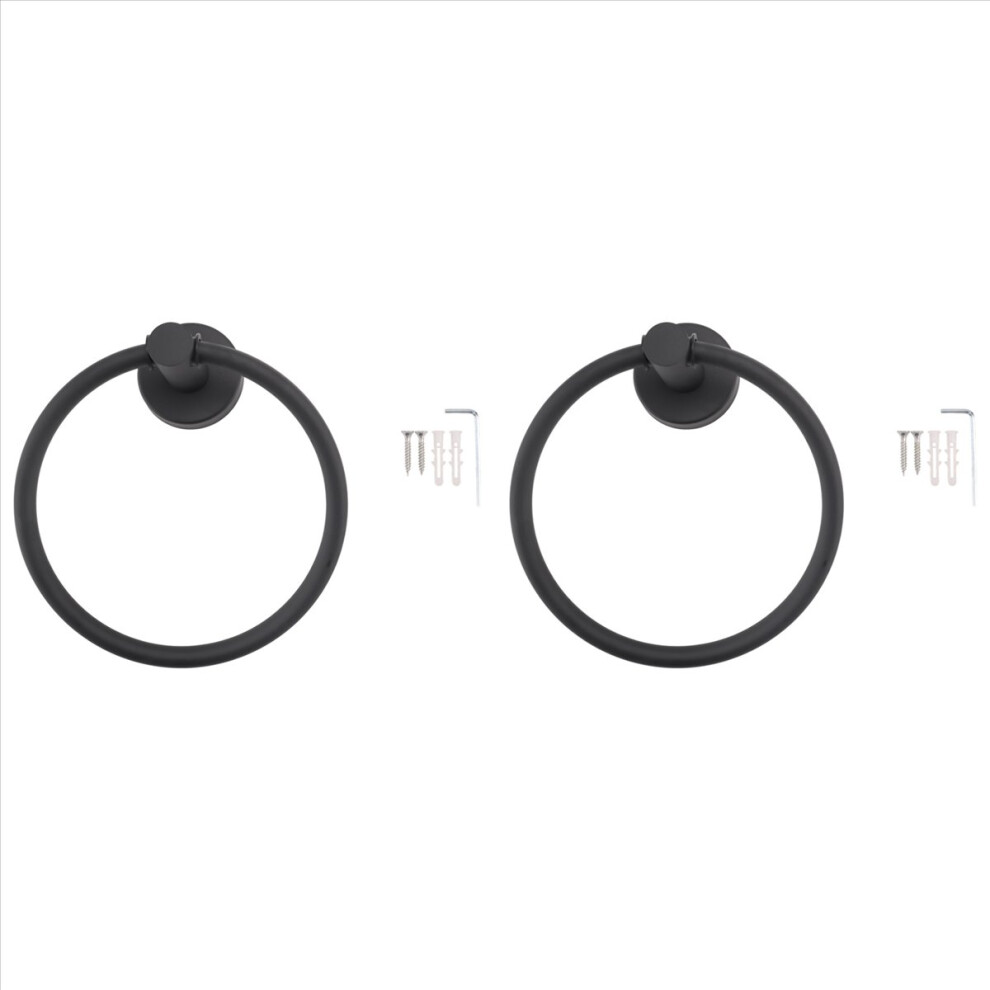 Towel Ring For Bathroom, Hand Towel Holder Round Towel Hanger(Black) 4852814260493