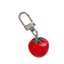 Unique Handmade Tomato Girl Keychain with-Fresh tomato short c