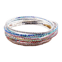 Multi Strands Bracelet Elastic Beaded Wristchain-mixed colors