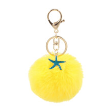 Lovely And Sturdy Starfish Sphere Keychain Adorable-Yellow