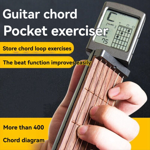 Pocket Guitar Chord Practice Tool with Rotatable Chart Screen 1