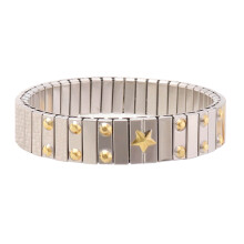 Stainless Steel Bracelet for Women Man Elastic Adjustable-B