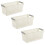 Slim Plastic Storage Basket, Rectangular Organizer Box with Non-Slip Handles, Ventilation Design Sturdy Storage Bin for Home Office, Stackable Plastic 1